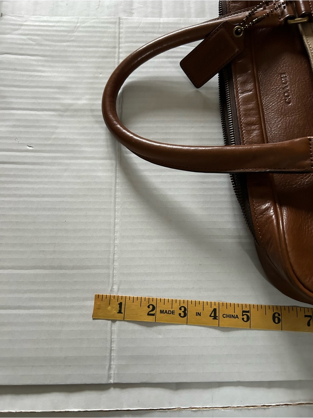 Coach Men’s Bleecker Archival Twill & Leather Briefcase in Tan and Brown 71300 - Picture 11 of 11